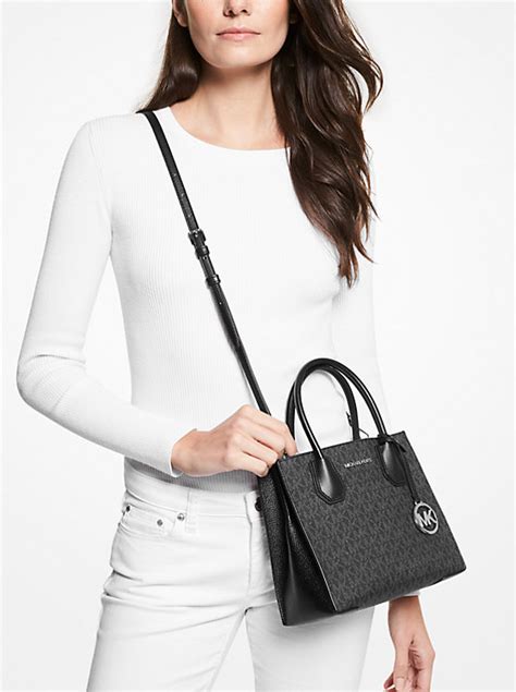 michael michael kors mercer medium woven leather accordion crossbody bag|Michael Kors pebble leather handbags.